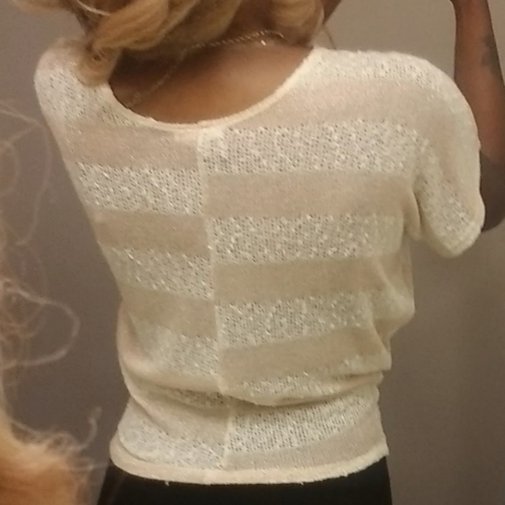 Beautiful stripe sparkly knit sweater size S - Picture 4 of 6